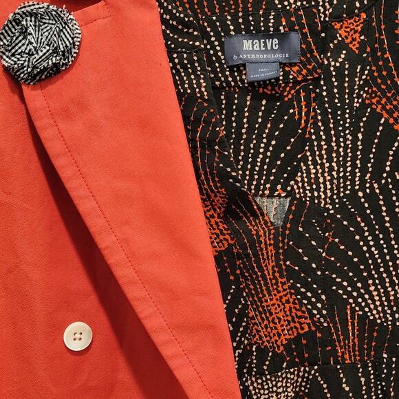 NWT Alex Mill Double Breasted Oxford Blazer in Tomato Red, S - Picture 10 of 10